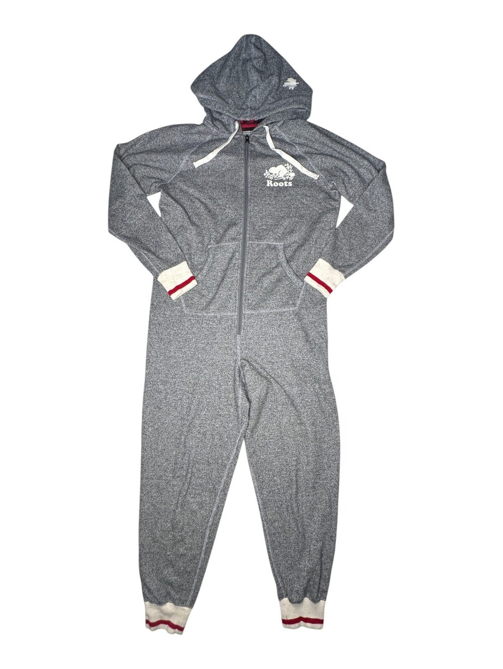 Roots Cabin Men's Grey Hooded One-Piece Pajamas Size M